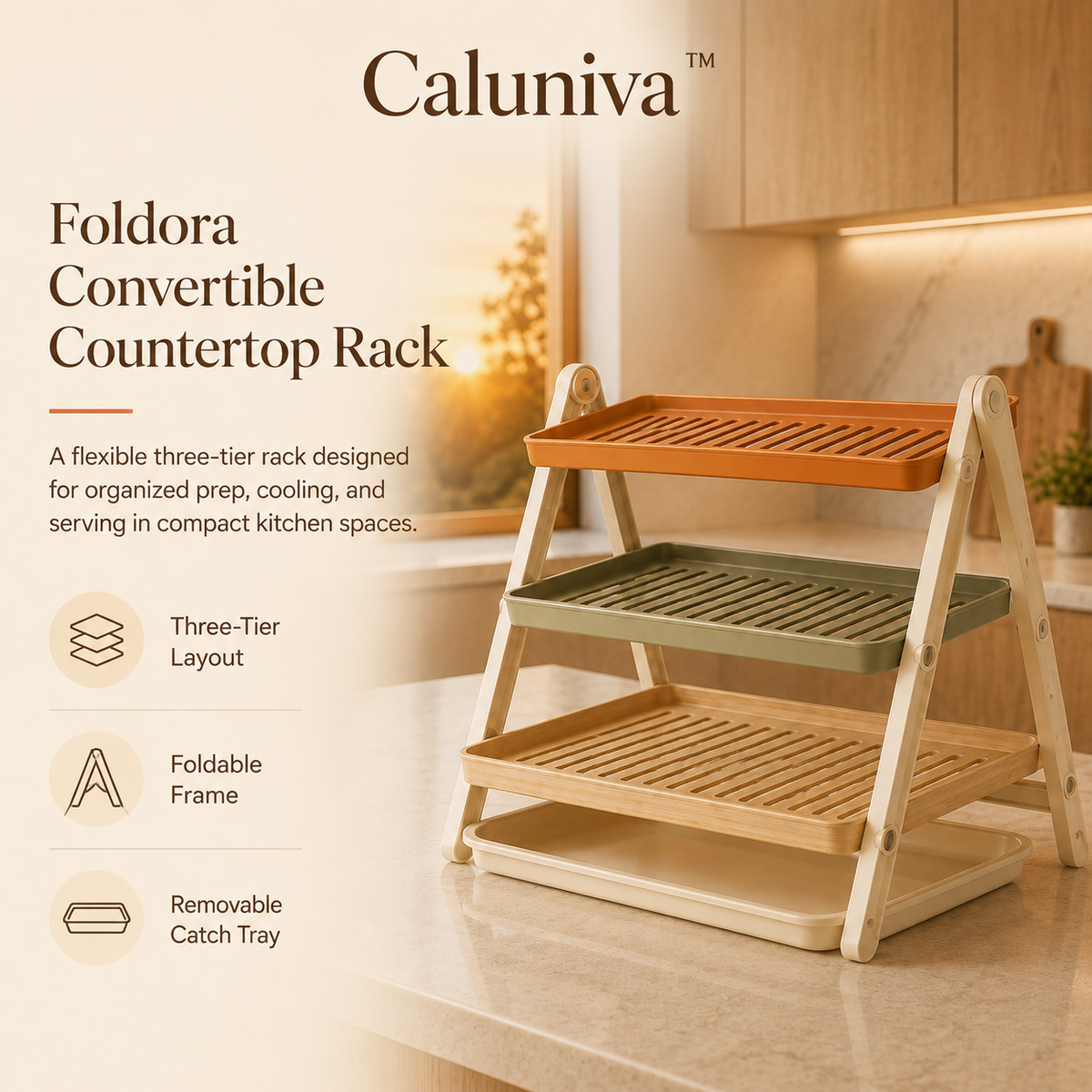 Caluniva™ Foldora Convertible Countertop Rack