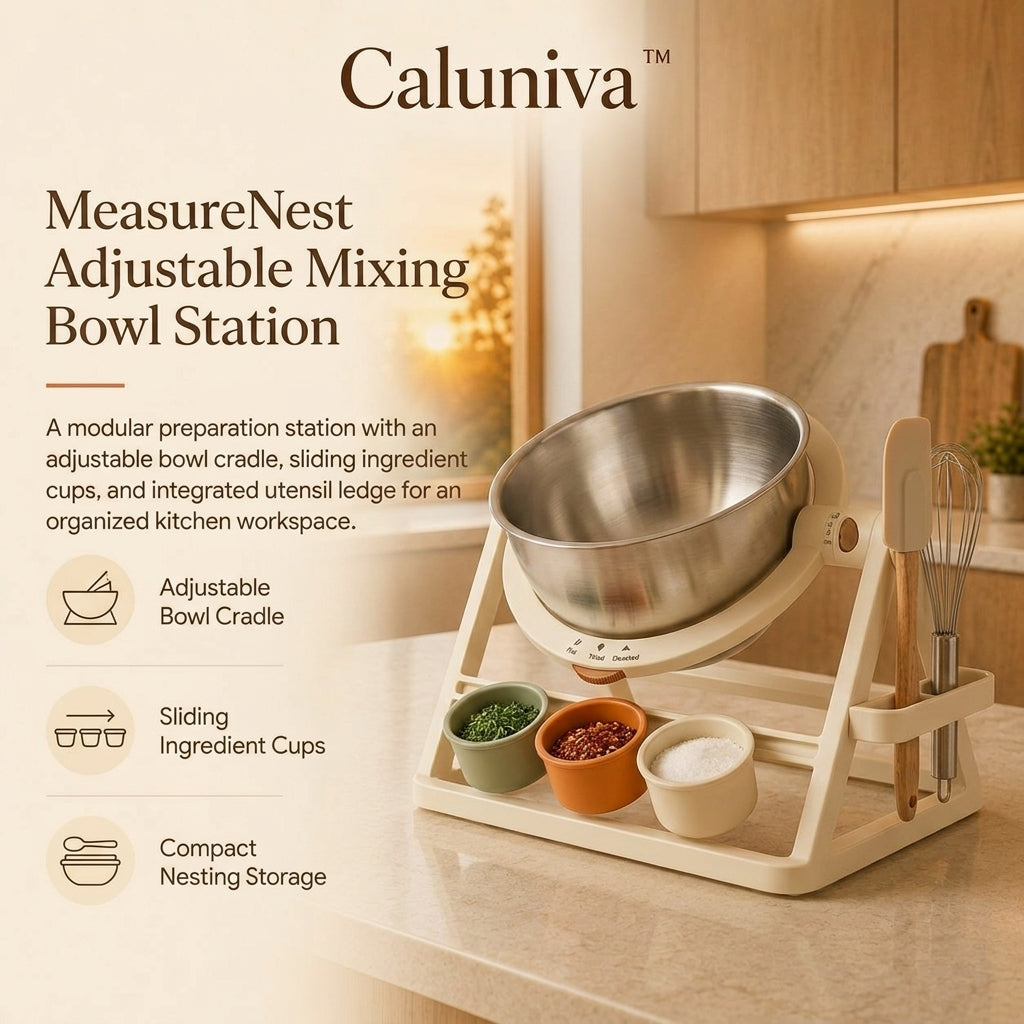 Caluniva™ MeasureNest Adjustable Mixing Bowl Station