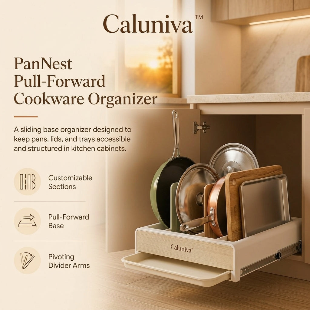 Caluniva™ PanNest Pull-Forward Cookware Organizer