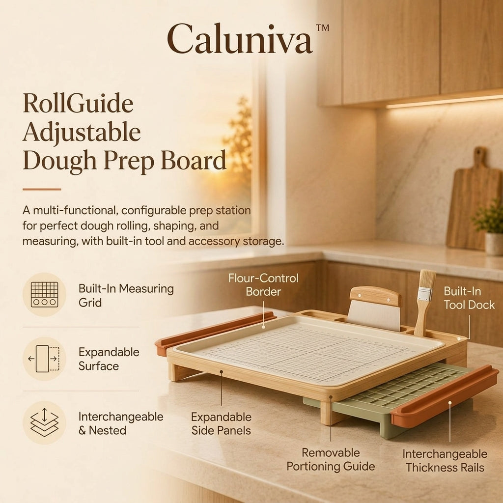 Caluniva™ RollGuide Adjustable Dough Prep Board